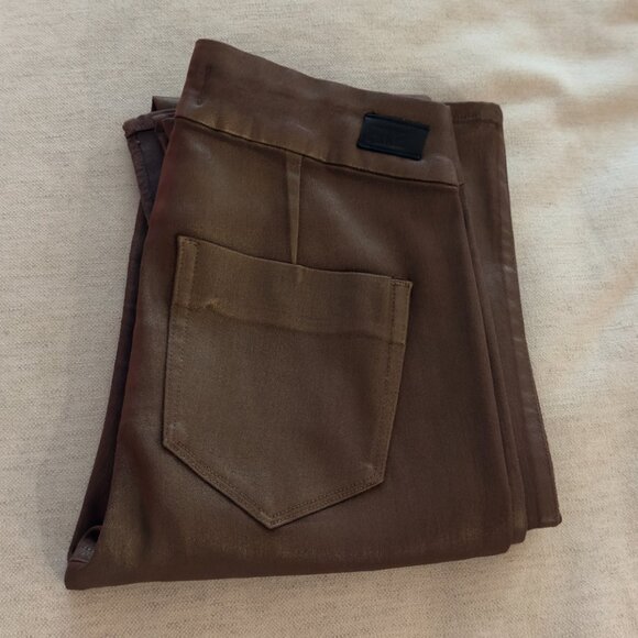 PAIGE Chocolate Shimmer Manhattan High-Rise | Size 27 & Tall Inseam - Picture 6 of 14